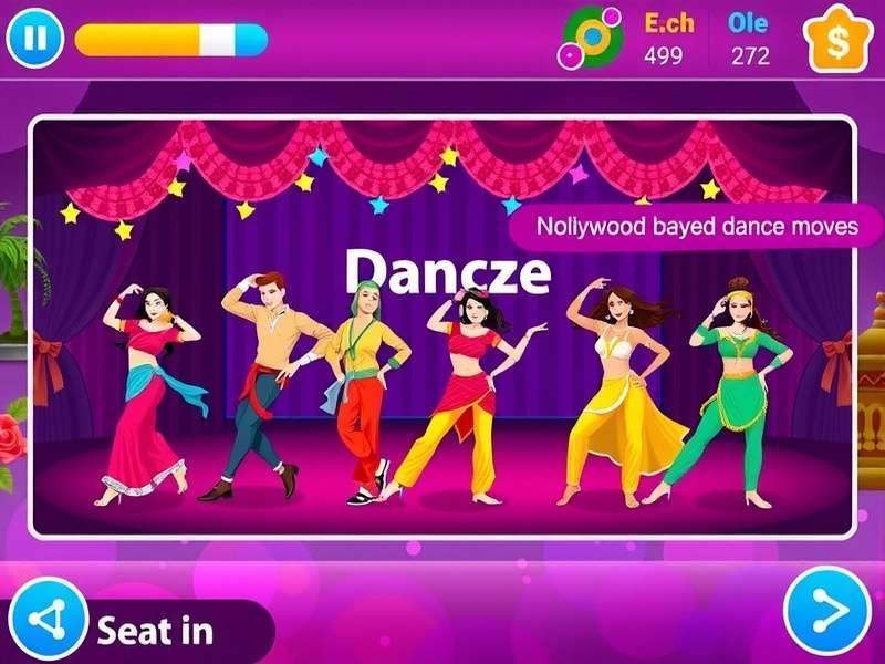 Bollywood Groove Game Screenshot showing colorful dance moves
